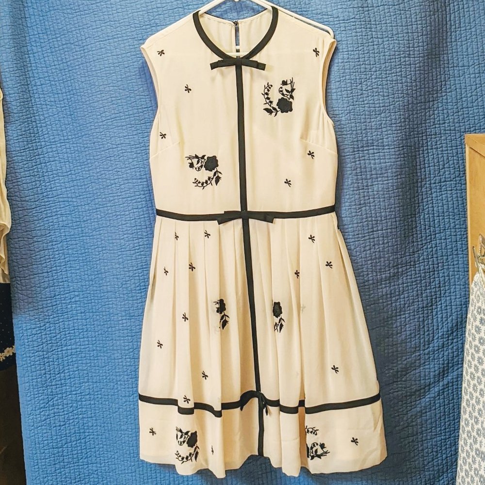 Cream and black floral Ted Baker Livy Dress